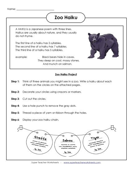Zoo Language, Reading, & Phonics - Zoo Haiku Poetry Zoo Language, Reading, & Phonics - Zoo Haiku Poetry