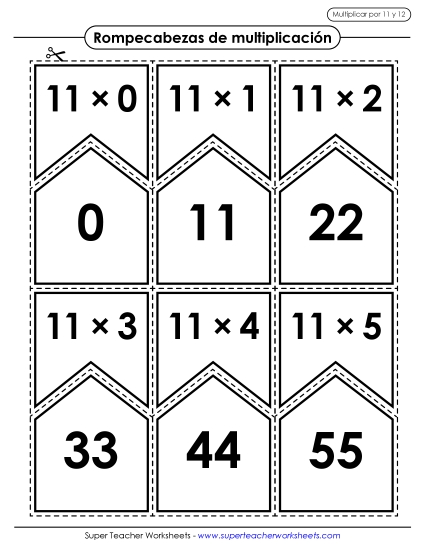 Multiplicando por 11 y 12 Gratis Multiplicacion Worksheet