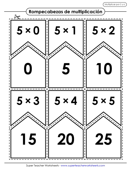 Multiplicando por 5 y por 6 Gratis Multiplicacion Worksheet