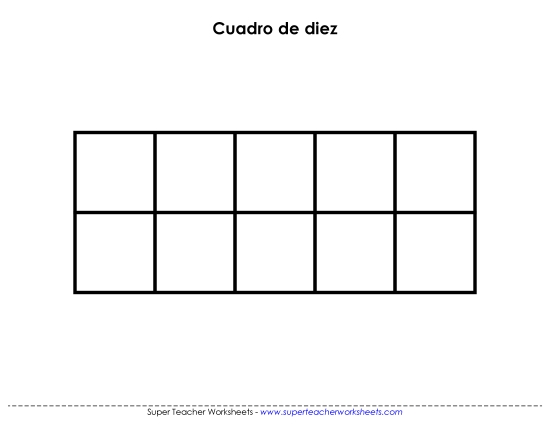 Marco de Diez: Plantilla en Blanco Gratis Cuadros De Diez Worksheet