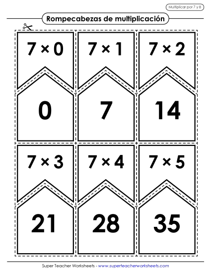 Multiplicando por 7 y 8 Gratis Multiplicacion Worksheet