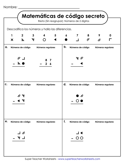 SCM: Resta: Sin Reagrupación Gratis Worksheet