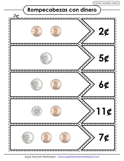Contar Monedas (Básico) Gratis Conteo De Dinero Worksheet
