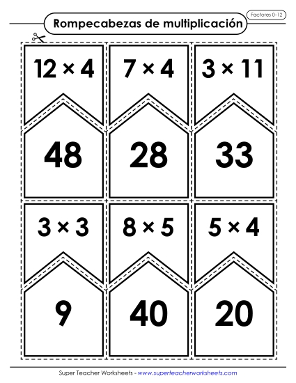 Multiplicación: Factores 0-12 Gratis Multiplicacion Worksheet