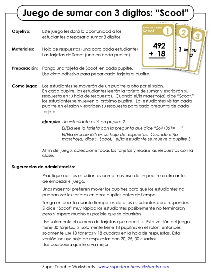 Suma (3 dígitos) Gratis Worksheet