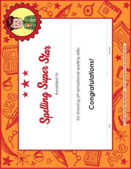 Preview image for Spelling Super Star (Boy Illustration)
