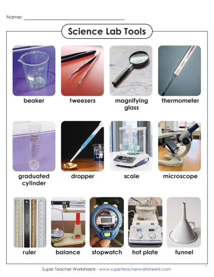 New Lab Tools Anchor Chart Worksheet