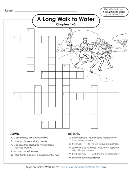 aVocabulary Crossword for Chapters 1–3