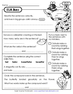 ELA Buzz: Week 30 Worksheets 146 through 150 Daily Ela Review Worksheet