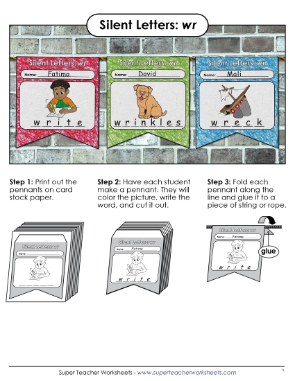 New Pennants: Wr- Words Worksheet New Pennants: Wr- Words Worksheet