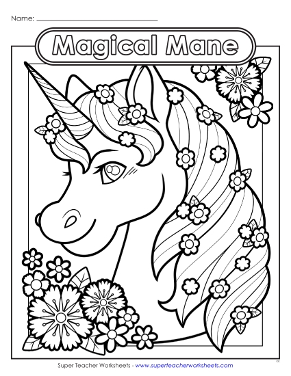 New Magical Mane Worksheet