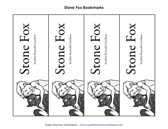 Stone Fox Bookmarks Books Worksheet