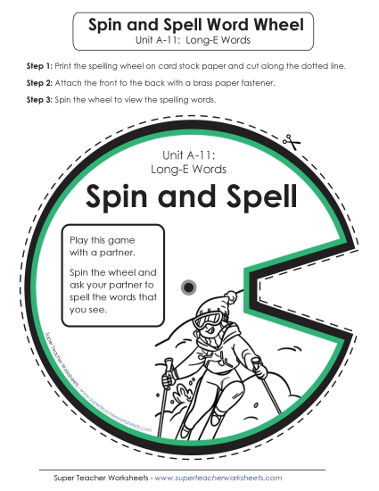 Spin and Spell (A-11) Spelling A Worksheet