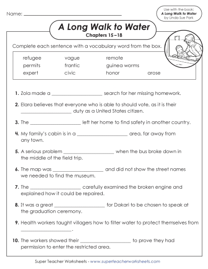 New Vocabulary Activity (Chapters 15–18) Worksheet New Vocabulary Activity (Chapters 15–18) Worksheet