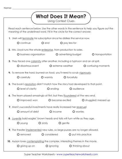 Preview image for Defining Words Using Context Clues