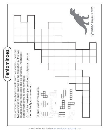 New Tyrannosaurus Rex Pentomino Puzzle Worksheet New Tyrannosaurus Rex Pentomino Puzzle Worksheet