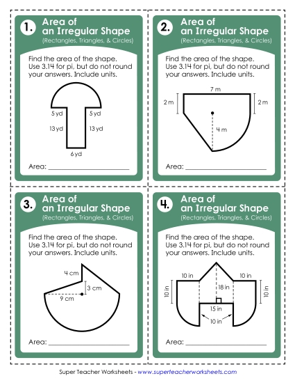 New Basic Composite Shapes Task Cards<br>(Circles, Rectangles, and Triangles) Worksheet