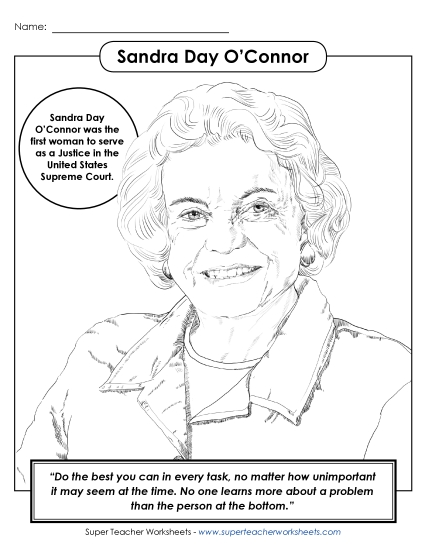 Sandra Day O\'Connor Womens History Worksheet