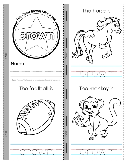 New The Color Brown Mini Book Worksheet