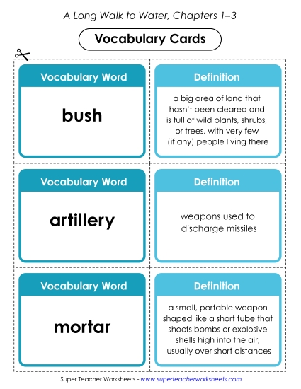 aVocabulary Cards (Chapters 1–3)