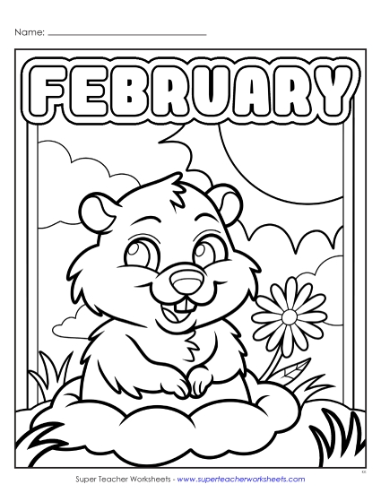 Preview image for February Coloring Page
