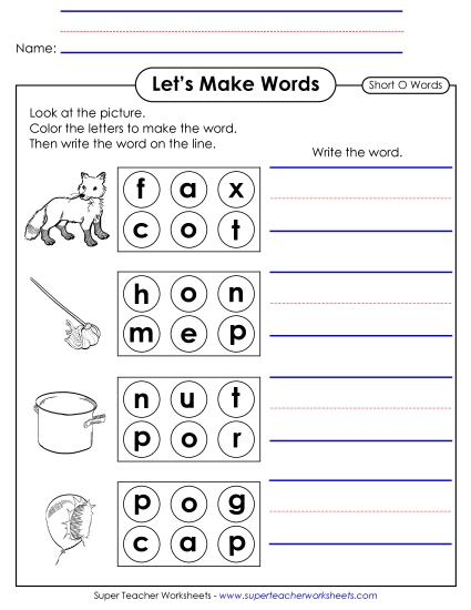 Preview image for Let's Make Short O CVC Words 2