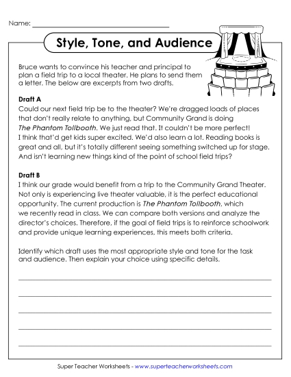 New Choosing Appropriate Style and Tone (Formal) Worksheet