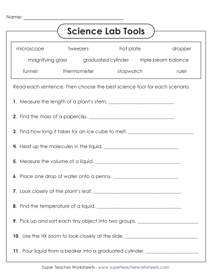 New Choose the Best Tool Worksheet