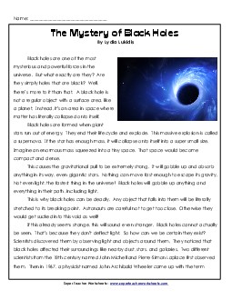 Preview image for Black Holes Article and Questions 