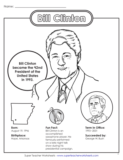 New Bill Clinton Fact Sheet Worksheet New Bill Clinton Fact Sheet Worksheet