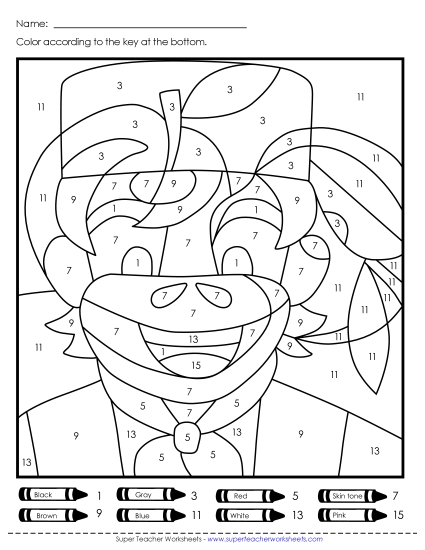 New Color By Number: Johnny Appleseed Worksheet