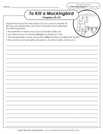 New Writing Prompt: Irony in Scout's Class Worksheet New Writing Prompt: Irony in Scout's Class Worksheet