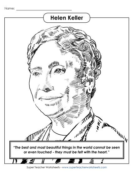 Helen Keller Womens History Worksheet