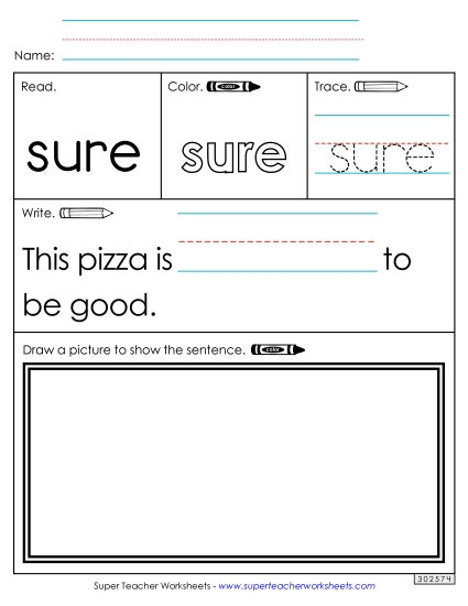 Worksheet 3: Sure Sight Words Individual Worksheet