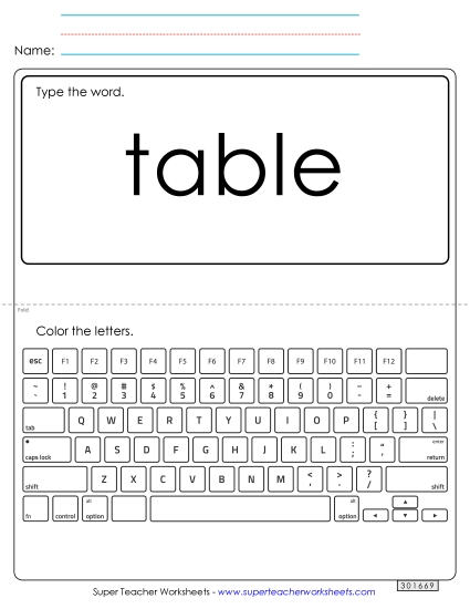 Preview image for Type the Word: Table