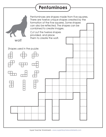 New Wolf Pentomino Puzzle Worksheet