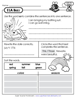 ELA Buzz: Week 30 Worksheets 146 through 150 Daily Ela Review Worksheet