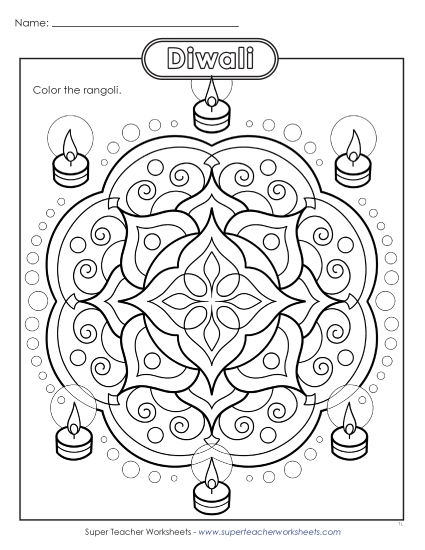 New Rangoli Coloring Page 1 Worksheet New Rangoli Coloring Page 1 Worksheet