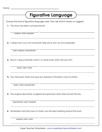 aIdentifying Figurative Language