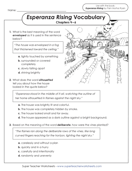 New Vocabulary Questions: Chapters 4–6 Worksheet New Vocabulary Questions: Chapters 4–6 Worksheet