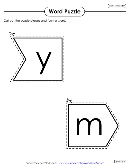 Word Puzzle: My Sight Words Individual Worksheet