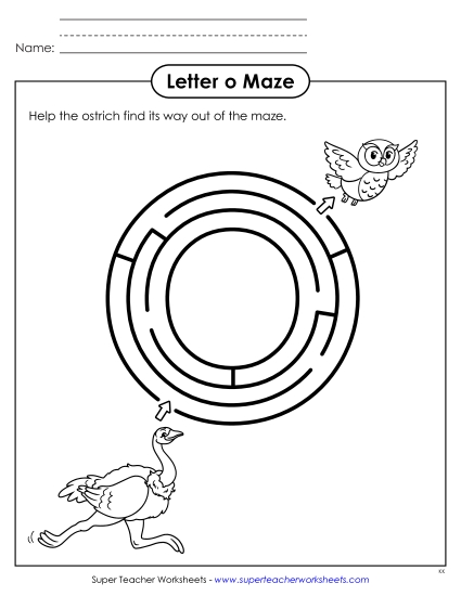 New Lowercase Letter o Maze Worksheet