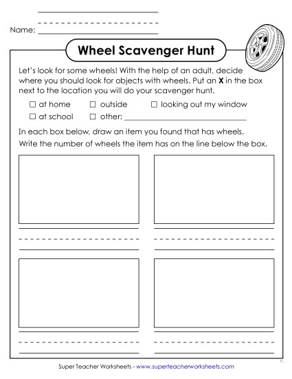 New Wheels Scavenger Hunt Worksheet New Wheels Scavenger Hunt Worksheet