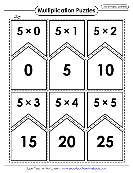 Preview image for Multiplication Puzzles: Multiplying by 5s and 6s