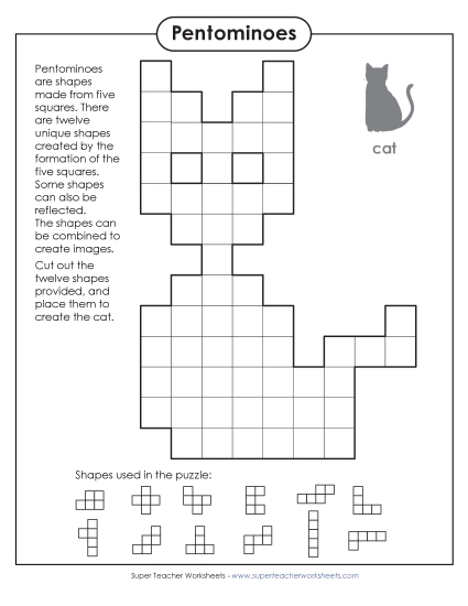New Cat Pentomino Puzzle Worksheet New Cat Pentomino Puzzle Worksheet
