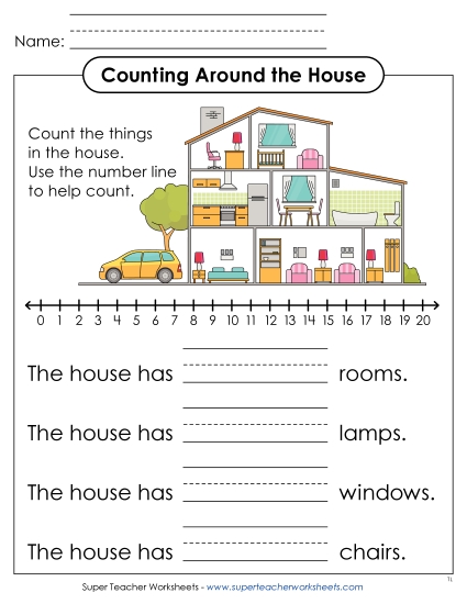 New Counting Around the House Worksheet