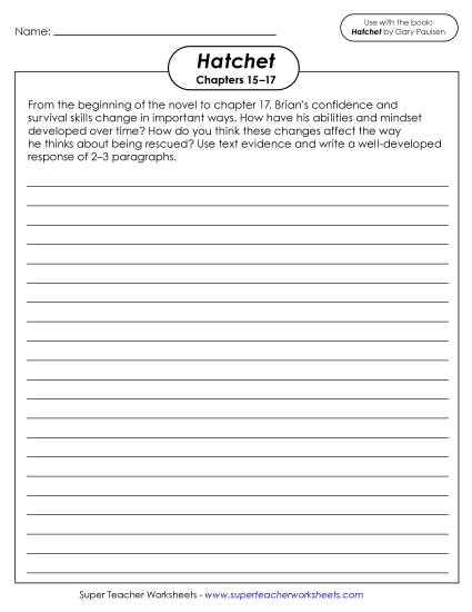 New Writing Prompt: Confidence & Survival Skills Worksheet