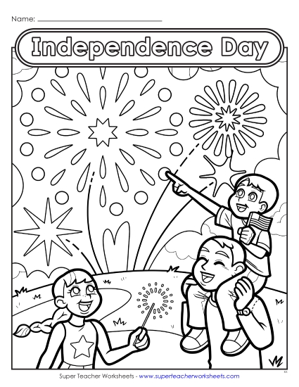 New Independence Day Coloring Page (Advanced) Worksheet
