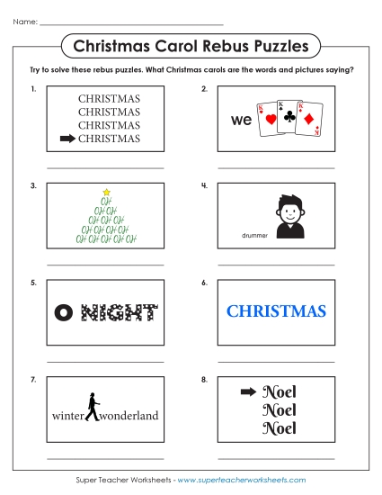 Preview image for Christmas Carol Rebus Puzzles 