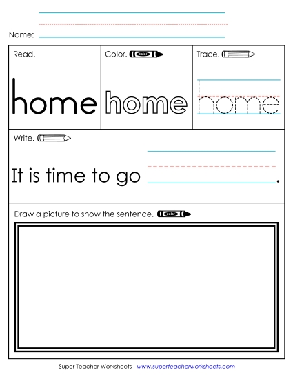 Worksheet 3: Home Free Sight Words Individual Worksheet